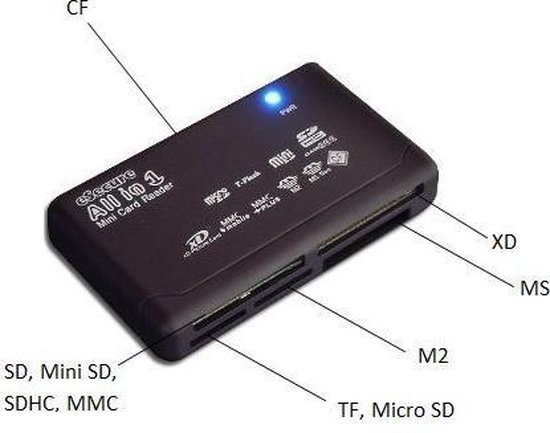 All-in-1 USB 2.0 Geheugenkaartlezer - PC & Mac - Merkloos