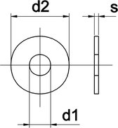 Huismerk - Sluitring DIN 9021 RVS A2