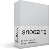 Snoozing - Topper - Hoeslaken - Lits jumeaux - 160x200 cm - percale de coton - Grijs