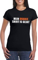 Mijn oranje shirt is gejat t-shirt zwart dames - Oranje Koningsdag/ Holland supporter kleding 2XL