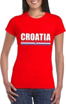 Rood Kroatie supporter t-shirt voor dames XS