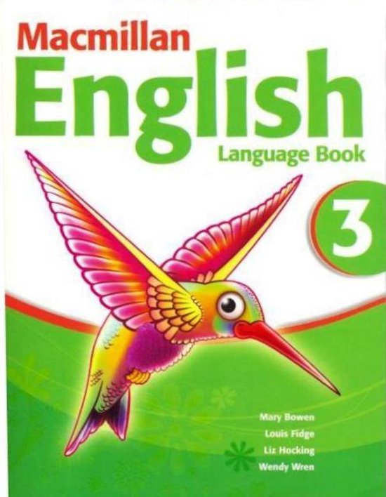 Macmillan English 3 Language Book met een kleurrijke kolibrie op de voorkant.