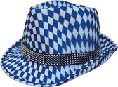 Blauw/wit Beieren hoedje verkleedaccessoire voor volwassenen - Oktoberfest/bierfeest feesthoeden - Alpenhoedje/jagershoedje