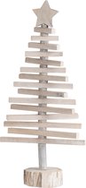 J-line Kerstboom Staand+Ster Hout Wit Small