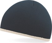 Beechfield Two-Tone Beanie Knitted Hat French Navy/Stone