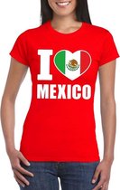 Rood I love Mexico fan shirt dames S