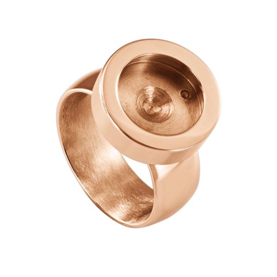 Quiges - Verwisselbare RVS Mini Munt Ring 20mm Rosé goudkleurig - SLSR00220