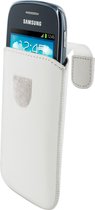 Universele Lederen Smartphone Sleeve Wit 100 x 55mm