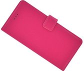 Roze effen Wallet Bookcase Hoesje voor Huawei Y6 2017