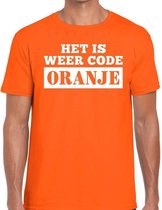 Oranje Code Oranje shirt heren - Oranje Koningsdag / Orange supporter kleding S