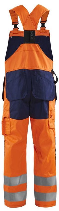 Blåkläder 2603-1860 Braces Pants High Vis Orange / Navy blue taille 62
