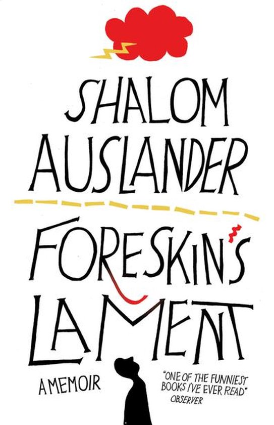 Livre : Foreskin's Lament de Shalom Auslander. Une autobiographie avec une ligne rouge et une flèche.
