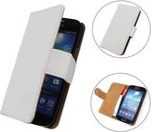 TCC Luxe hoesje Samsung Galaxy Premier Book Case Flip Cover I9260 - Wit