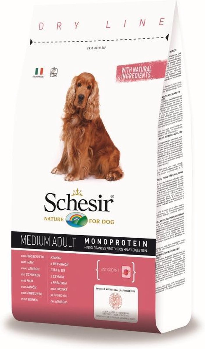 Schesir Medium Adult Ham - Hond - Droogvoer - 12 kg
