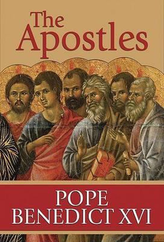 Boekomslag met 'The Apostles' en een schilderij van zes apostelen met baarden en in traditionele kledij.
