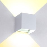 Groenovatie LED Wandlamp - 7W - Verstelbaar - 100x100 mm - Warm Wit - Wit