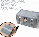 Handige organiseer zak voor kleding, of sanitaire organizer. Voor gebruik in badkamers en garderobes. 65 liter, grijs. 3 vakken, doorschijnend materiaal, afmeting 60 x 35 x 31 cm