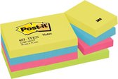 Post-it® Zelfklevend Notitieblok, 38 x 51 mm, Energetic Kleuren (pak 12 blokken)