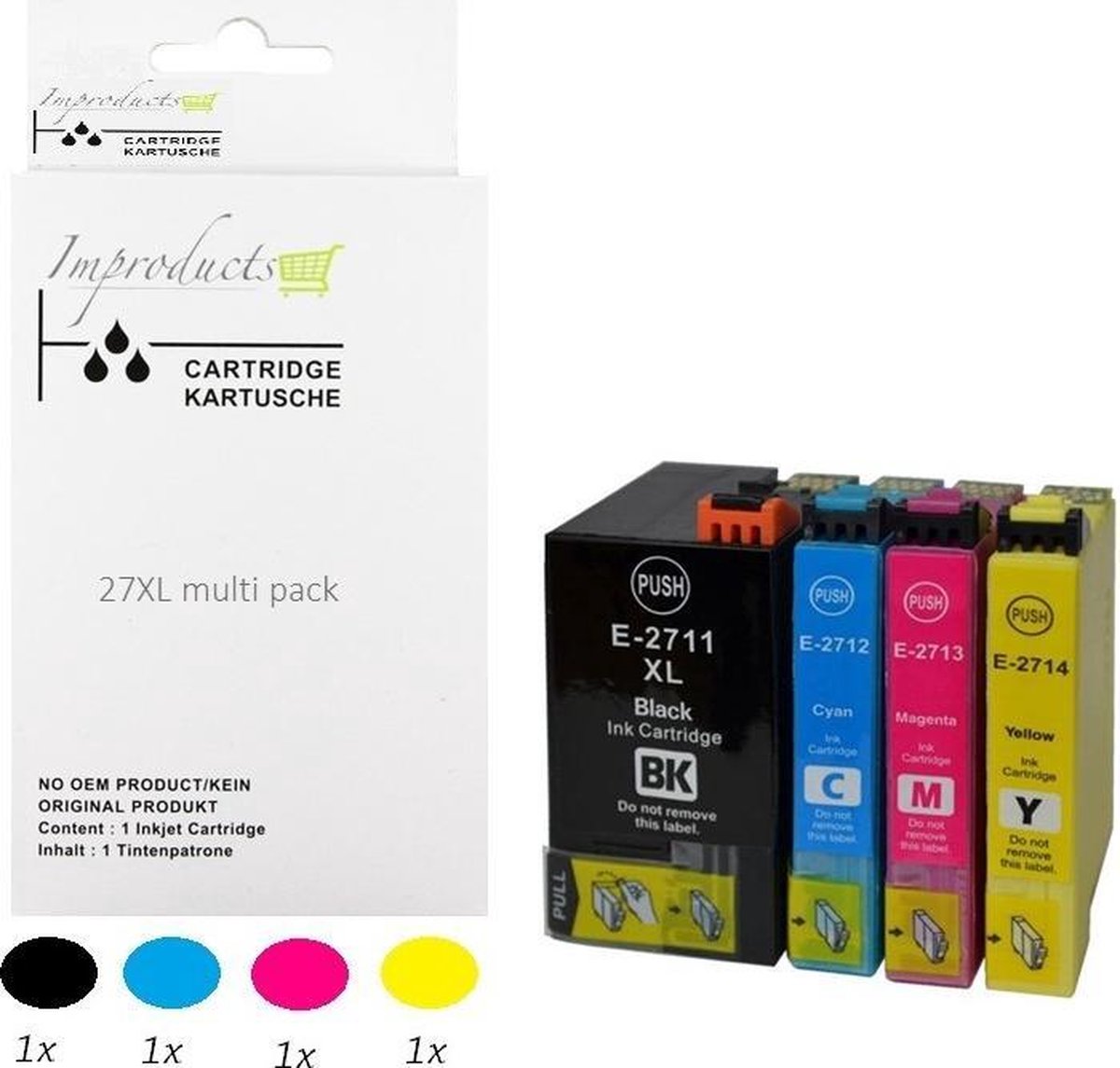 Improducts® Inkt cartridges - Alternatief Epson 27XL 27 T27 multi pack
