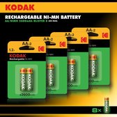 Kodak - oplaadbare AA batterijen - Penlite - Extra krachtig - 2600mAh - 8 stuks
