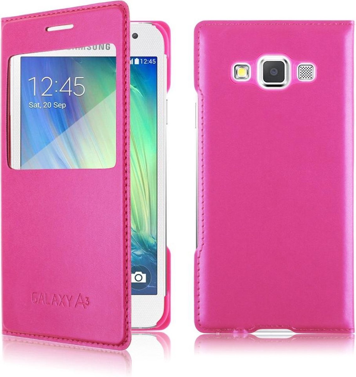 iClone Smart window Flip cover Geschikt voor: Samsung Galaxy A3 2015 donker roze