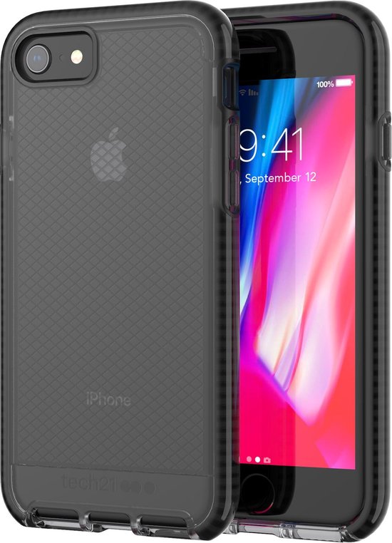 Tech21 Evo Check Case For IPhone 8 / 7 – Smokey Tint Black, Used But Fully Functional