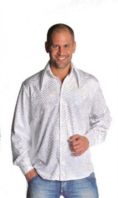 Glitter disco overhemd wit 60-62 (xl) | bol.com