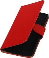 Rood Effen booktype cover hoesje voor HTC Desire 530