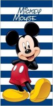 Badlaken Mickey Mouse Striped - Strandhanddoek 70 x 140 cm - Blauw/Wit