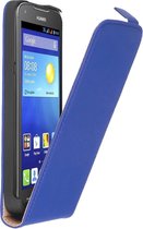 Blauw premium leder flipcase voor de Huawei Ascend Y540