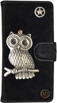 MP Case® PU Leder Mystiek design Zwart Hoesje voor Huawei Honor 6X Uil Figuur book case wallet case