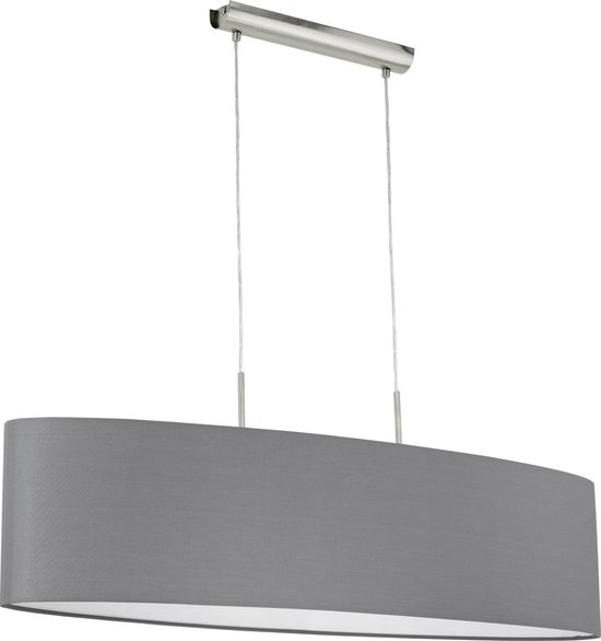 Lampe à suspension EGLO Pasteri - 2 lumières - Longueur 1000 mm. - Nickel mat - Gris