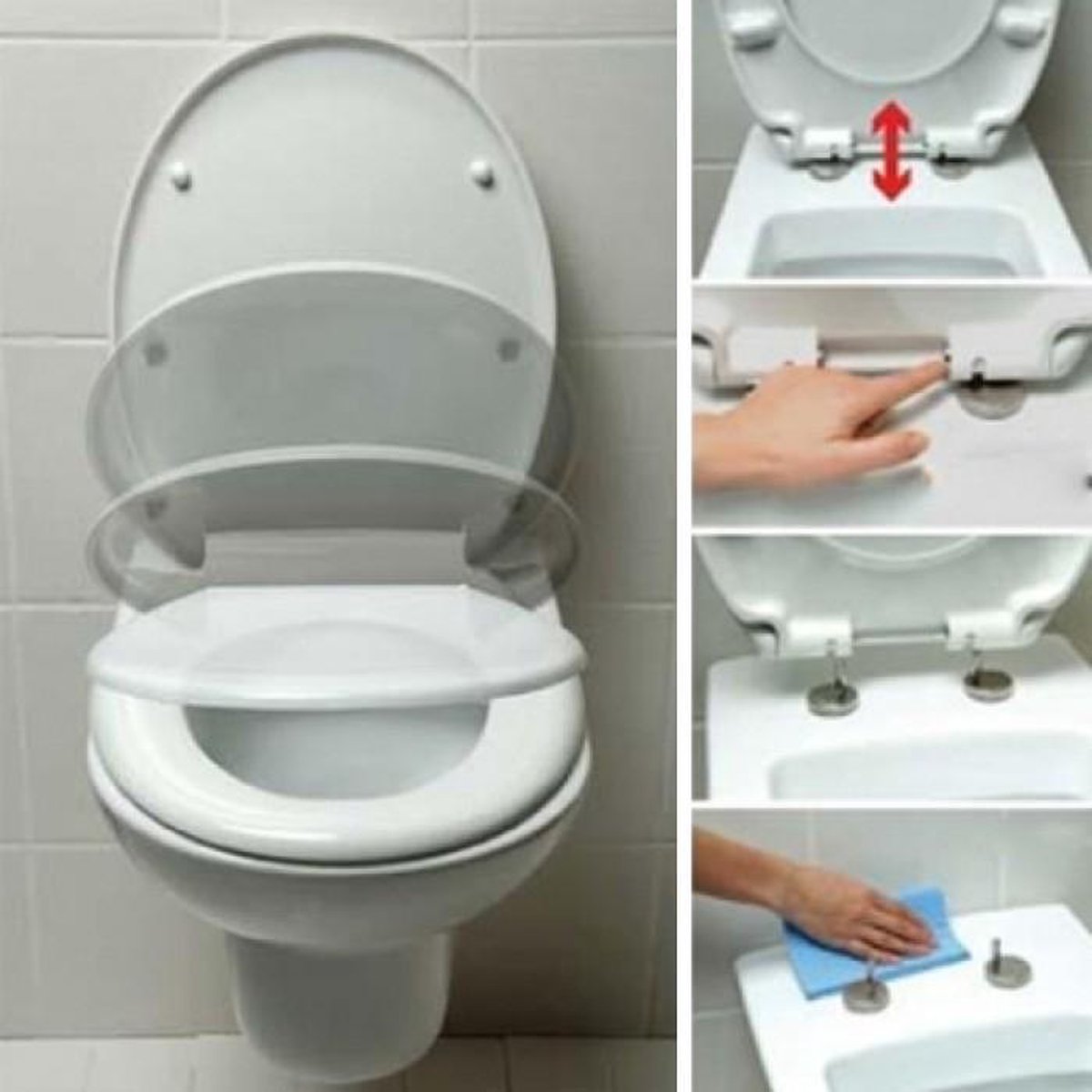 kleurstof logica Ongeëvenaard Afneembare Softclose WC-Bril - Toiletbril - Toiletzitting Universeel -  Duroplast Wit | bol.com