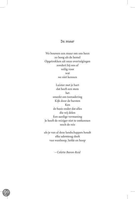 De muur, gedicht van Colette Baron-Reid.