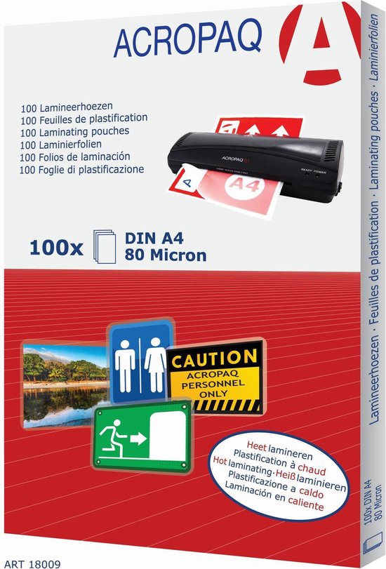 Ibico Lamineerhoezen - Voor A4 Documenten - 2 X 125 Micron 100 Stuks Glanzend 665265941 Ibico Lamineerhoezen - Voor A4 Documenten - 2 X 125 Micron 100 Stuks Glanzend 665265941