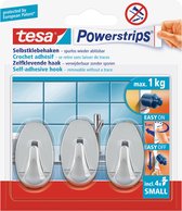 6x Tesa Powerstrips ovale haken chroom small - Klusbenodigdheden - Huishouden - Verwijderbare haken - Opplak haken 6 stuks