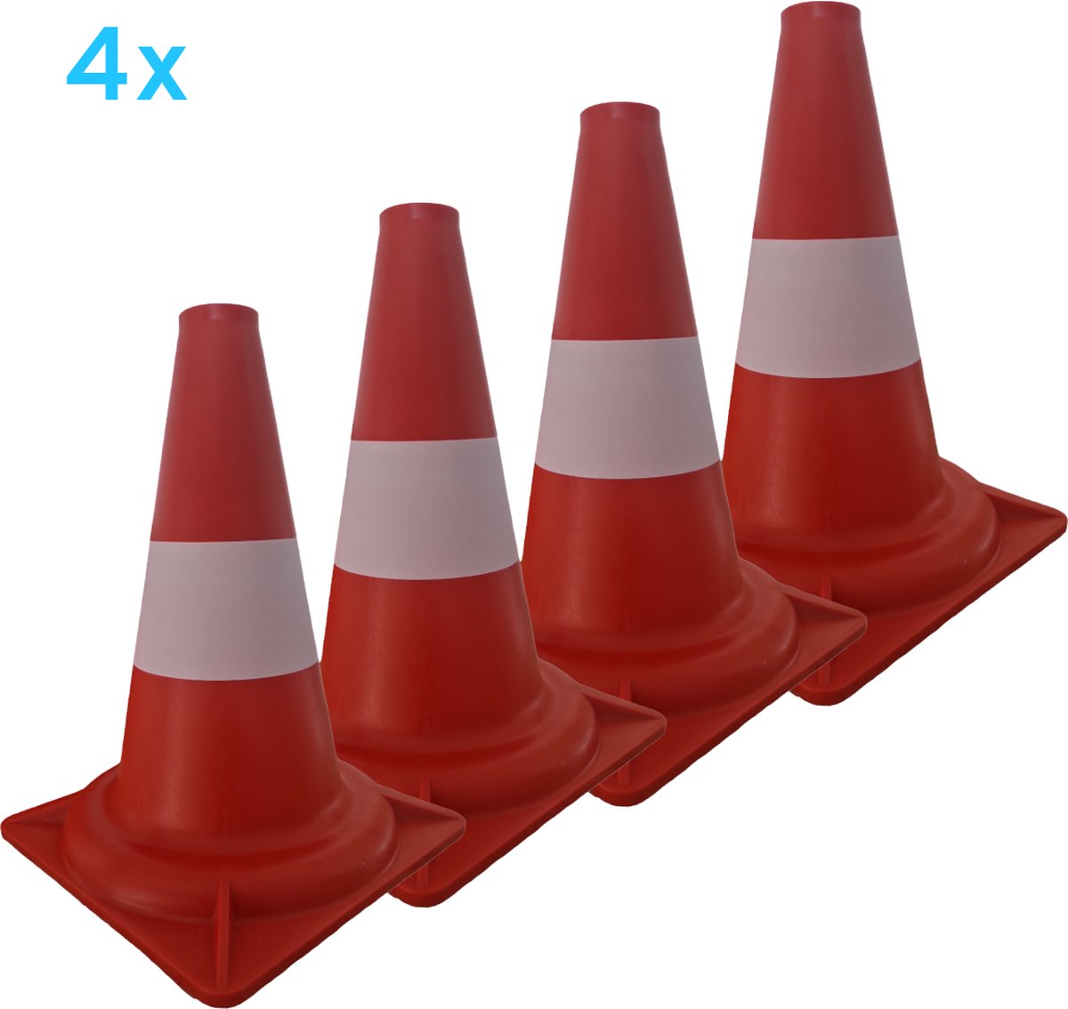 Oranje Pion - 32cm hoog - reflecterend - pionnen - verkeerskegel - 4 stuks