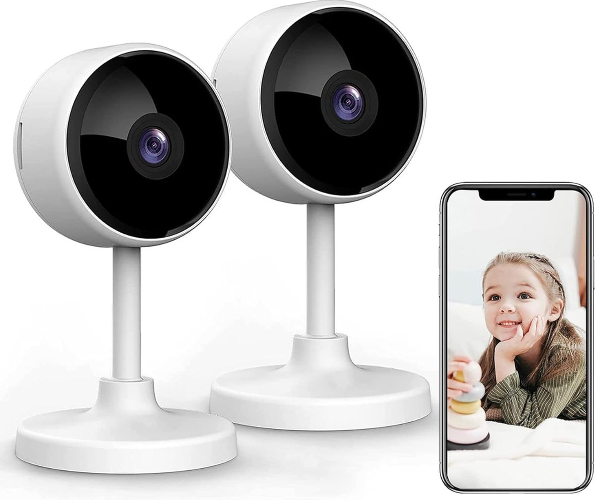 Bewakingscamera voor Binnen - Nachtzicht, 2-Weg Audio, Bewegingsdetectie - Compatibel met Alexa