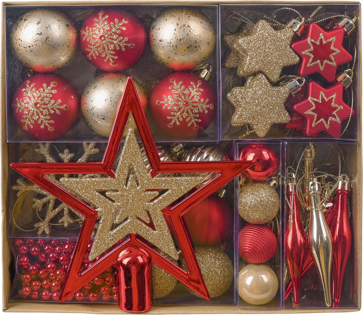 PRACHTIGE KERST® - Kerstballen - 52 Delige Set - Kerstversiering - Kerstboomdecoratie - Kerstornamenten