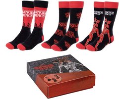 Stranger Things Sokken 3 Paar - Cadeauverpakking in Stranger Things Design - Maat 40-46