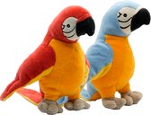 Organische knuffels - Papegaaien - Blauw/Rood- 2 Stuks - 20cm