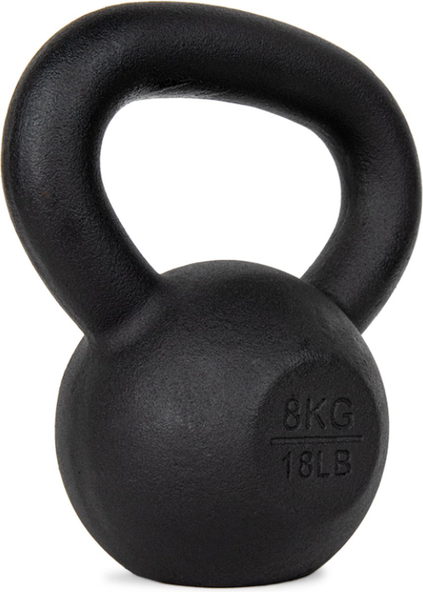 VirtuFit Gietijzeren Kettlebell Pro - Gewichten - 8 kg - Zwart
