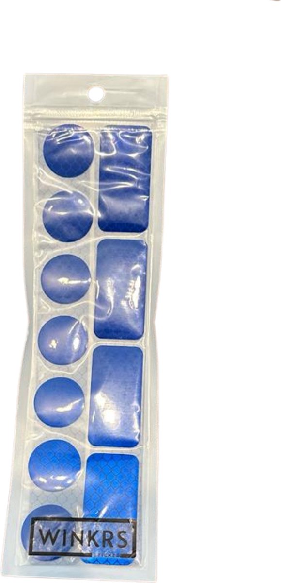 Reflecterende Veiligheids stickers blauw - Reflectie tape voor in het verkeer - Maak wandelwagens, koffers, buggy's, skelters, helms, fietsen etc goed zichtbaar in het donker. — afbeelding 3