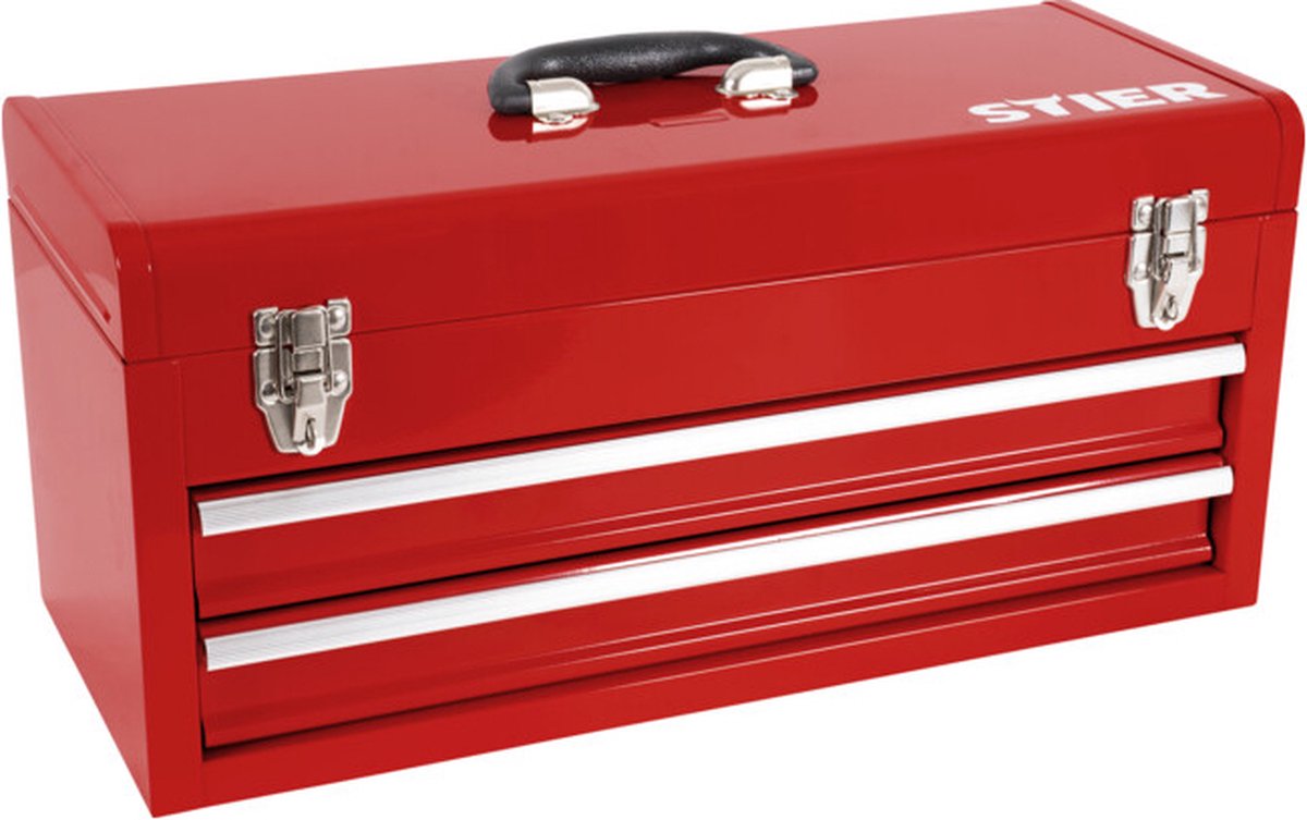 STIER - Gereedschapskist - 520x218x243 mm - Lichtgewicht - 2 Lades - Plaatstaal