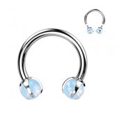 Piercing titanium horseshoe opalite