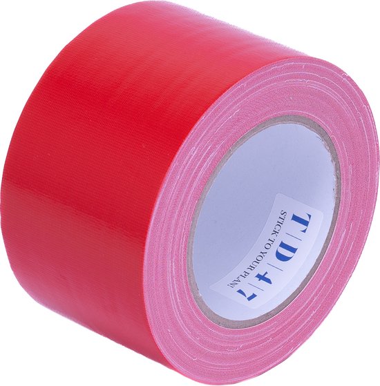 TD47 Gaffa Tape 75mm x 25m Rood bol