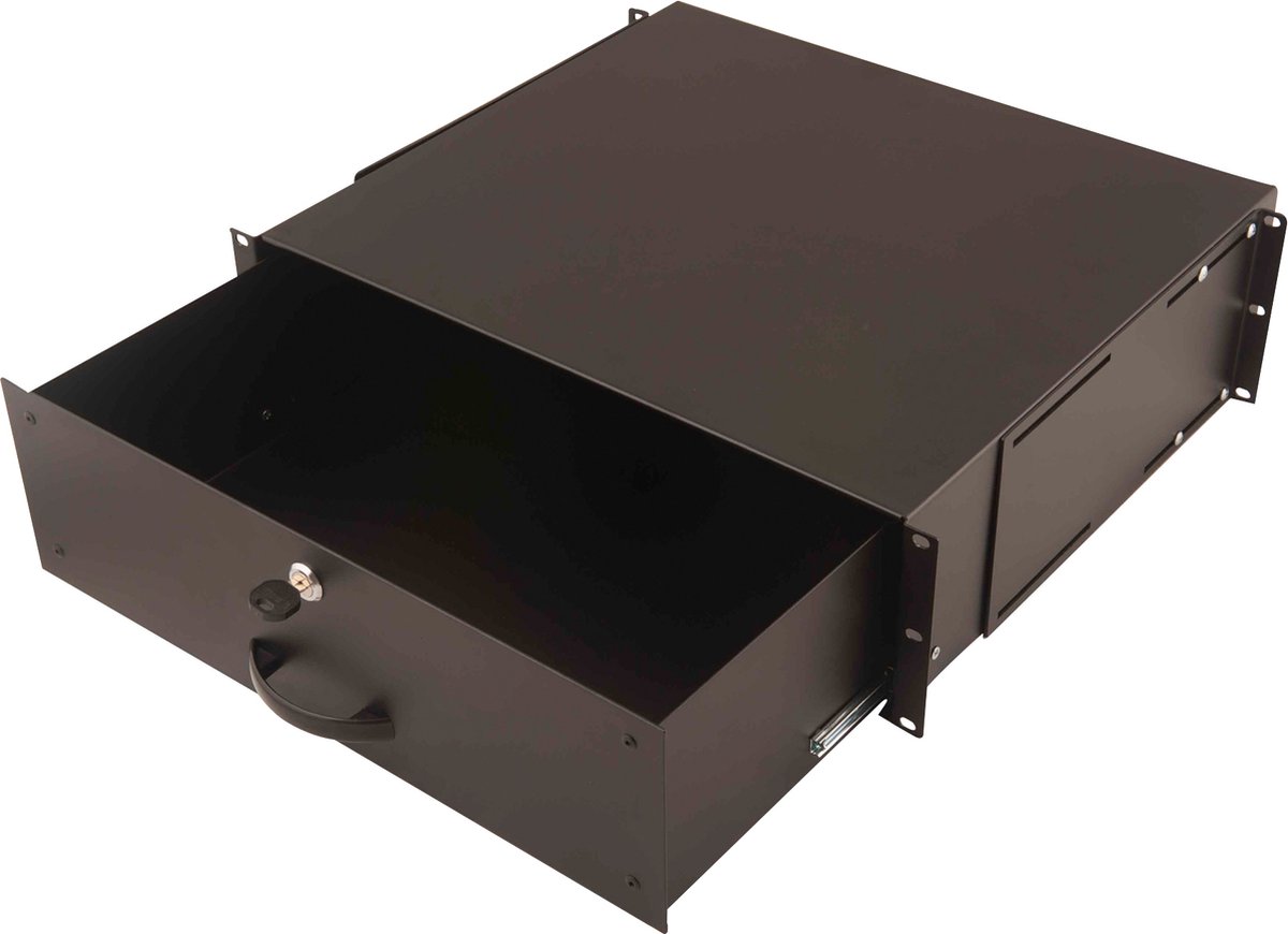 Digitus DN-19 KEY-3U-SW 19 inch Schuiflade voor patchkast 3 HE Zwart