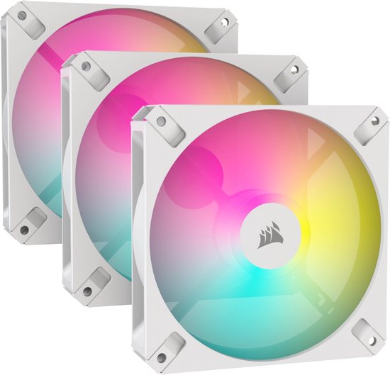 CORSAIR iCUE AR120 Digital RGB 120mm PWM Fan White - Boîtier de ventilateur  - 3-pack 