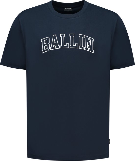 Ballin Amsterdam - Heren Loose Fit T-shirts Crewneck SS - Navy - Maat S