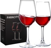 Wijnglazenset, witte wijnglazen, rode wijnglazen met lange steel voor rode en witte wijn - 350 ml (set van 2)